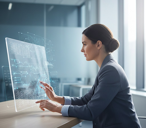 Doctor analyzing sample under microscope